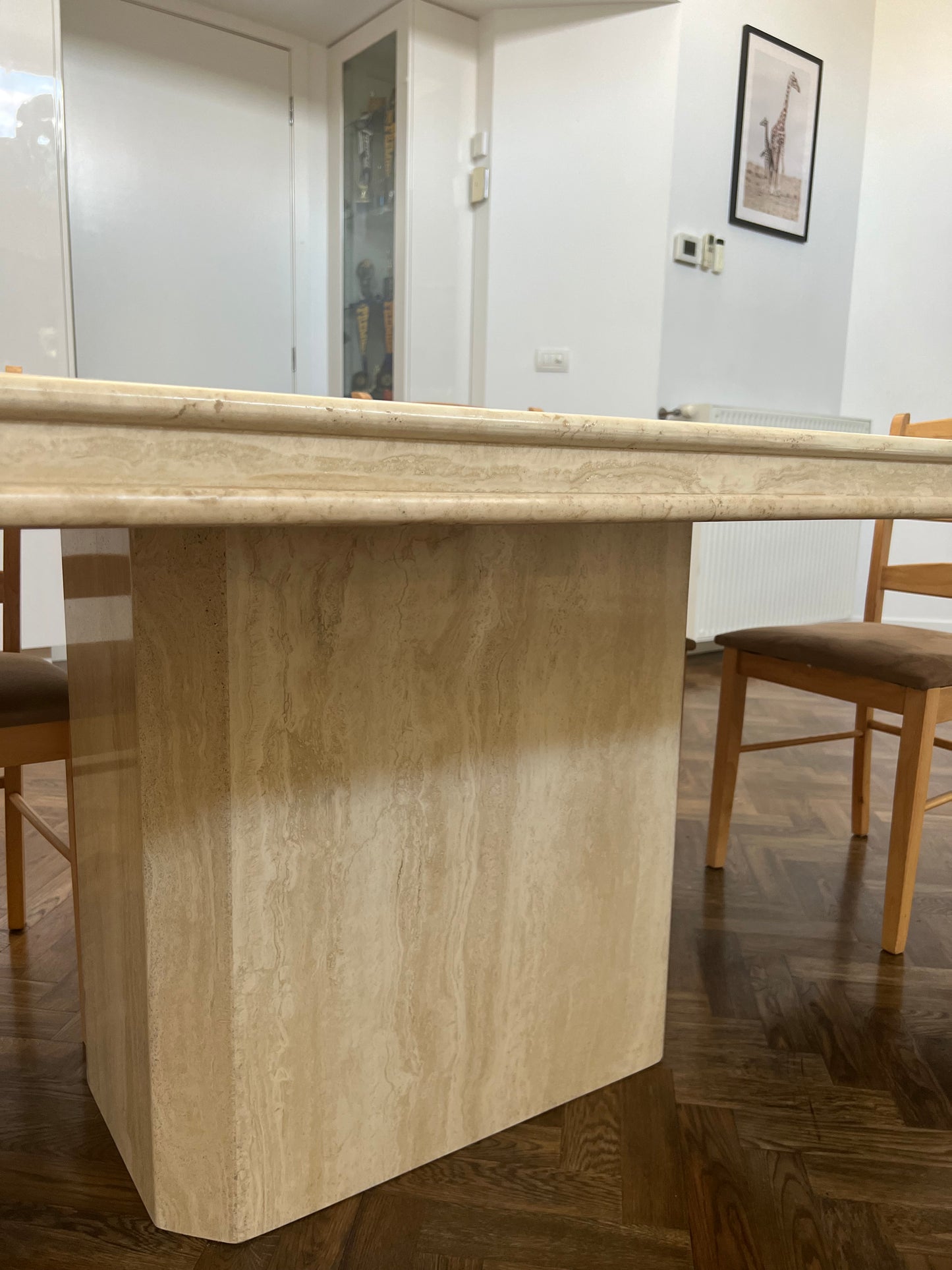 - Vintage Travertine Dining Table