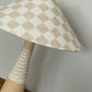 - Tall Ceramic Lamp with Oat Studio Capital Checks Fabric Shade