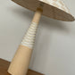 - Tall Ceramic Lamp with Oat Studio Capital Checks Fabric Shade