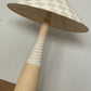 - Tall Ceramic Lamp with Oat Studio Capital Checks Fabric Shade