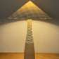 - Tall Ceramic Lamp with Oat Studio Capital Checks Fabric Shade