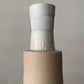 - Tall Ceramic Lamp with Oat Studio Capital Checks Fabric Shade