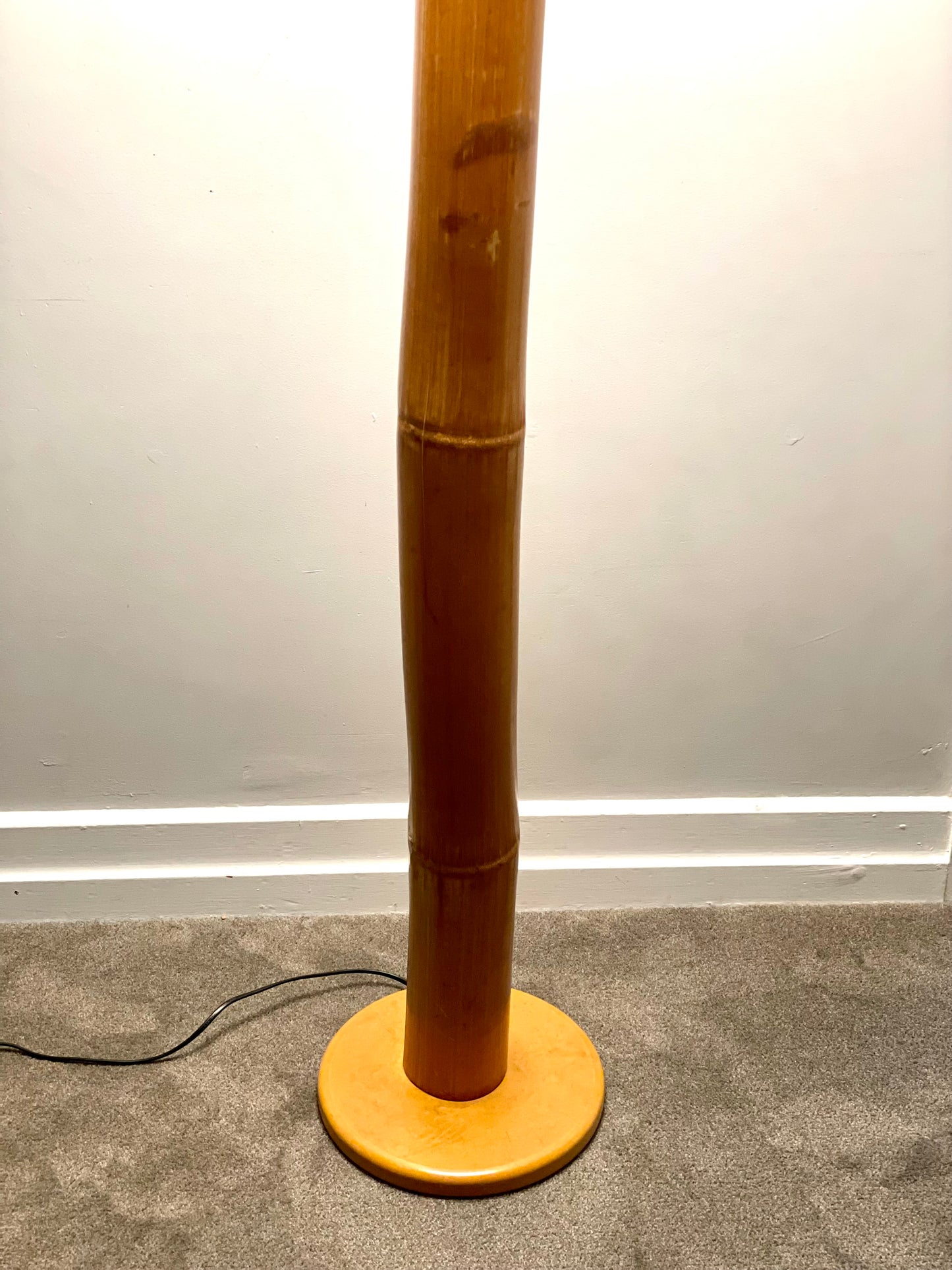 - Bamboo Floor Lamp with White Shade