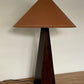 - Timber Table Lamp with Warm Brown Linen Shade