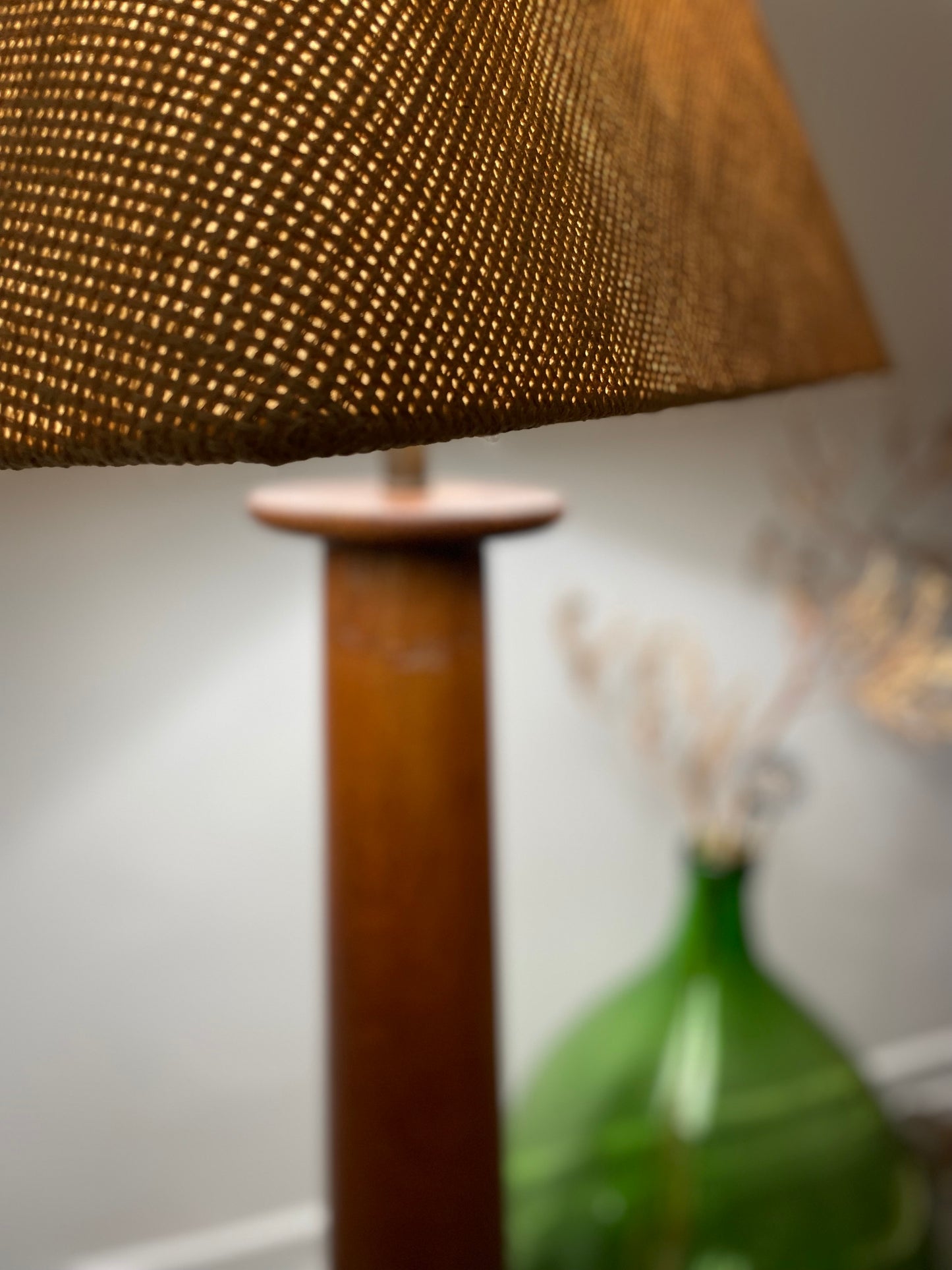 - Pacific Green Floor Lamp with Textured Hessian Shade