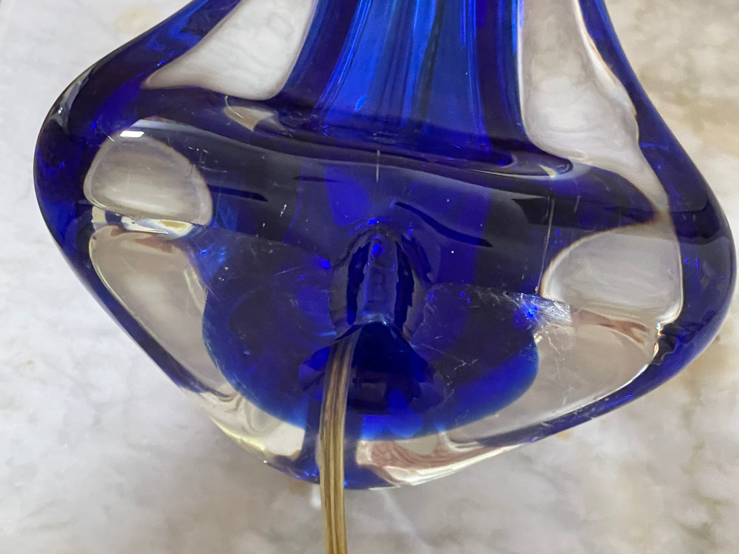 Cobalt Blue Glass Table Lamp with Shilo Engelbrecht Lamp Shade