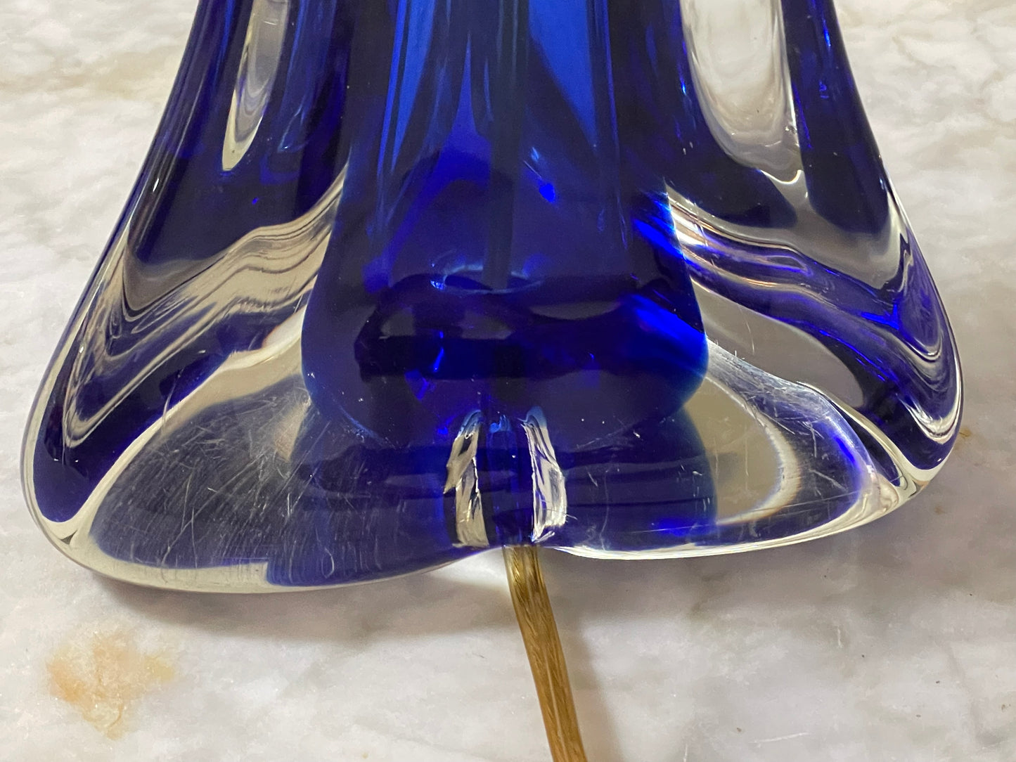 Cobalt Blue Glass Table Lamp with Shilo Engelbrecht Lamp Shade