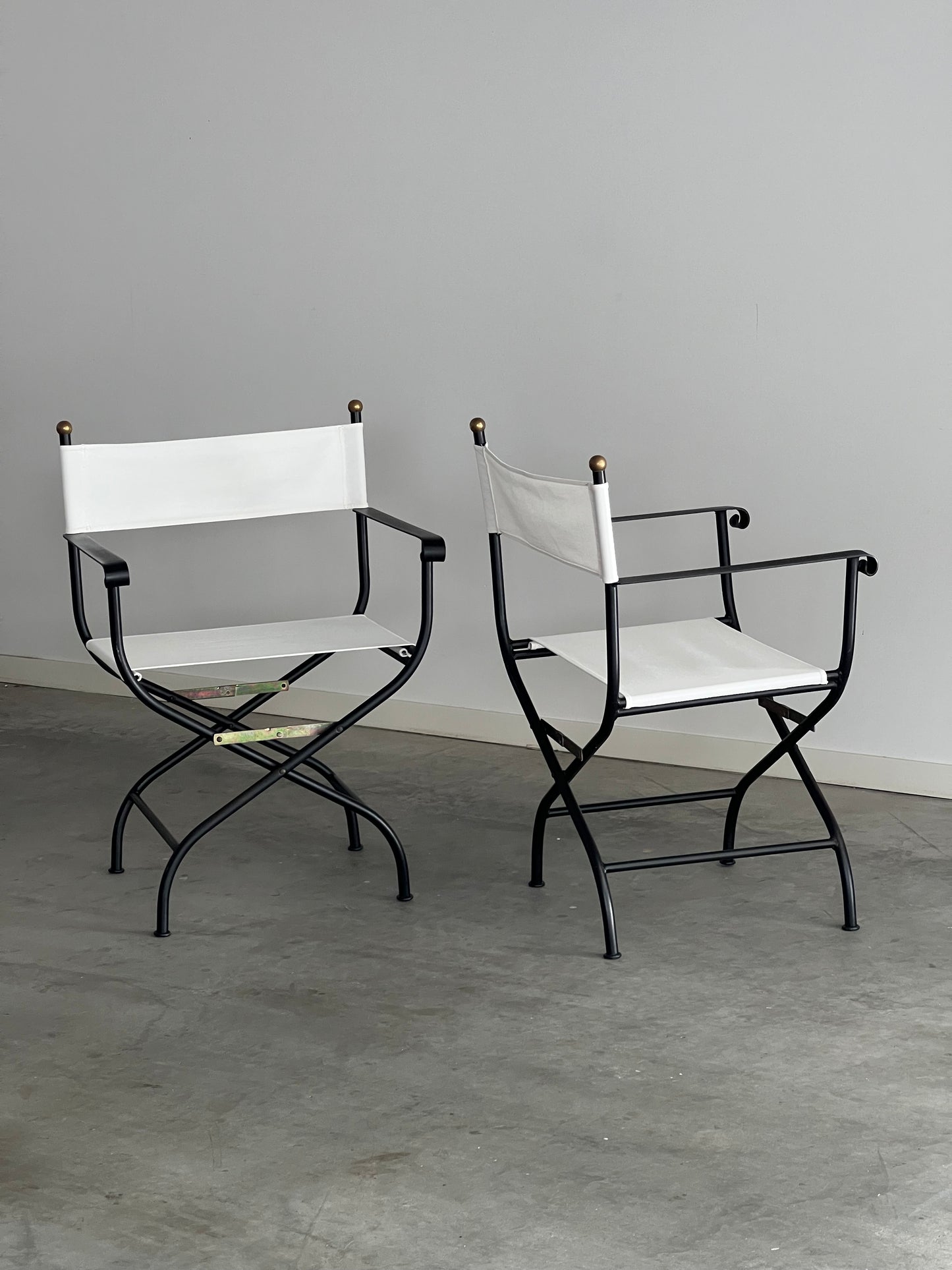 - Wrought Iron Style Director Chair - Two Available