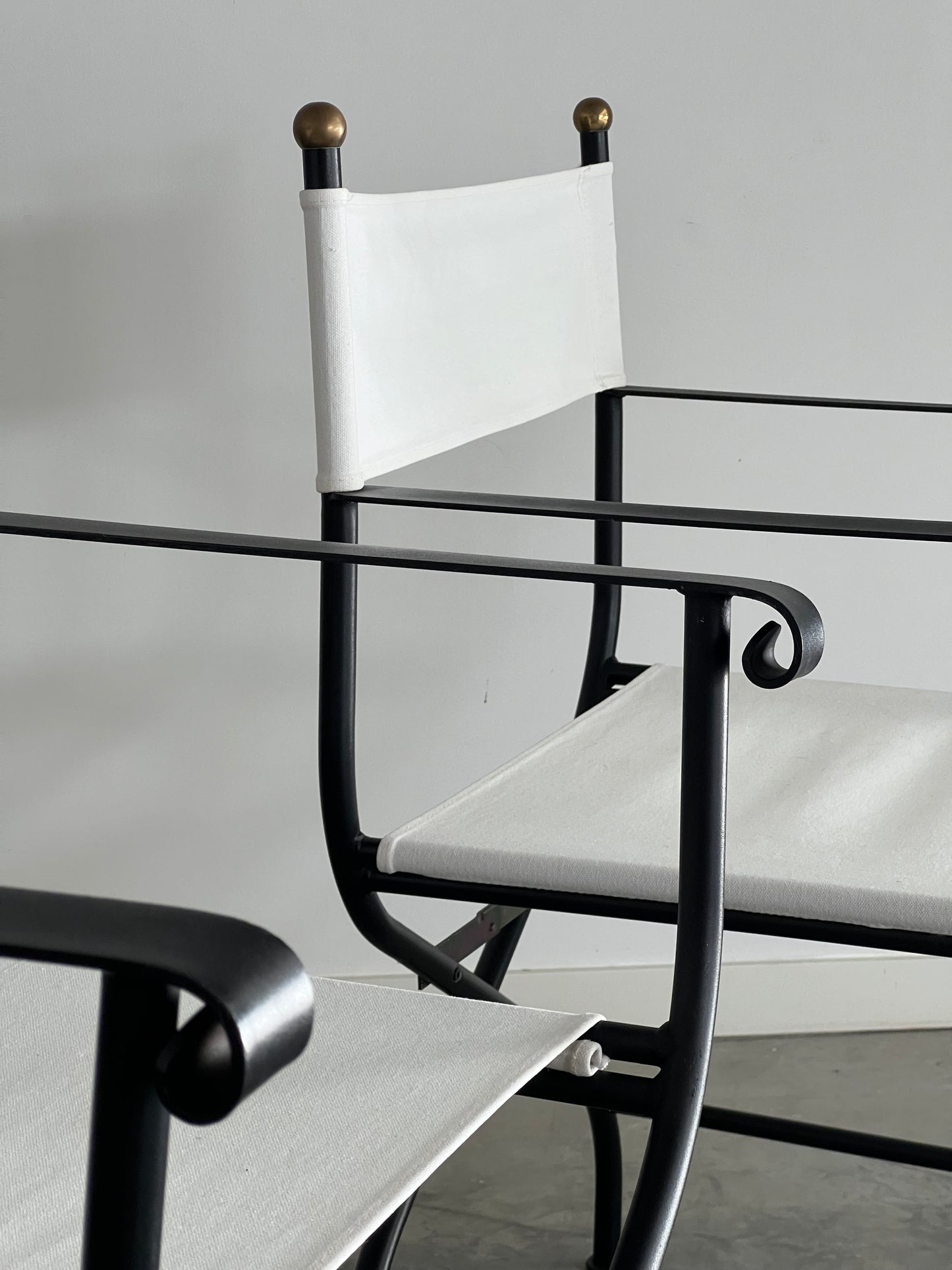 - Wrought Iron Style Director Chair - Two Available