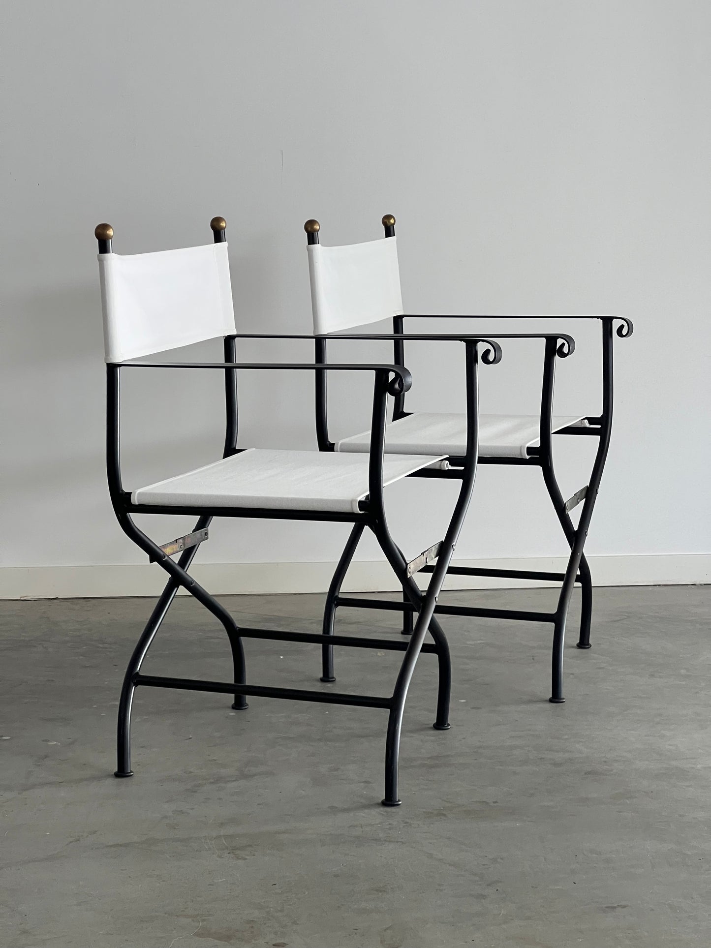 - Wrought Iron Style Director Chair - Two Available