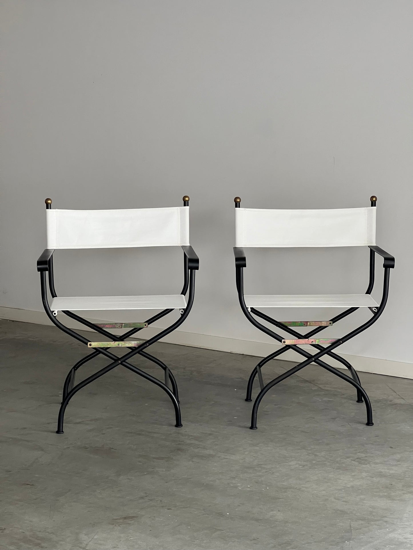 - Wrought Iron Style Director Chair - Two Available
