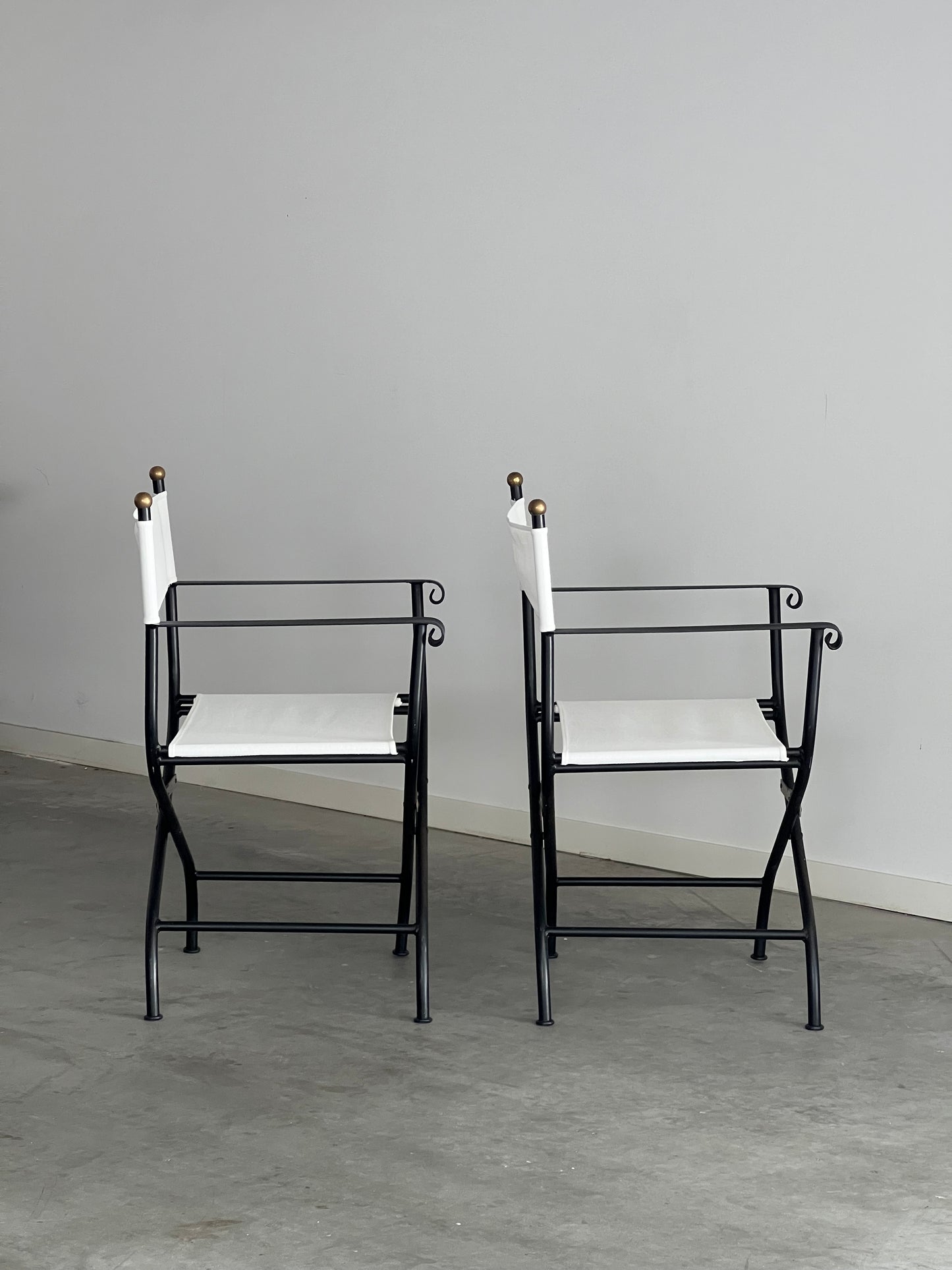 - Wrought Iron Style Director Chair - Two Available
