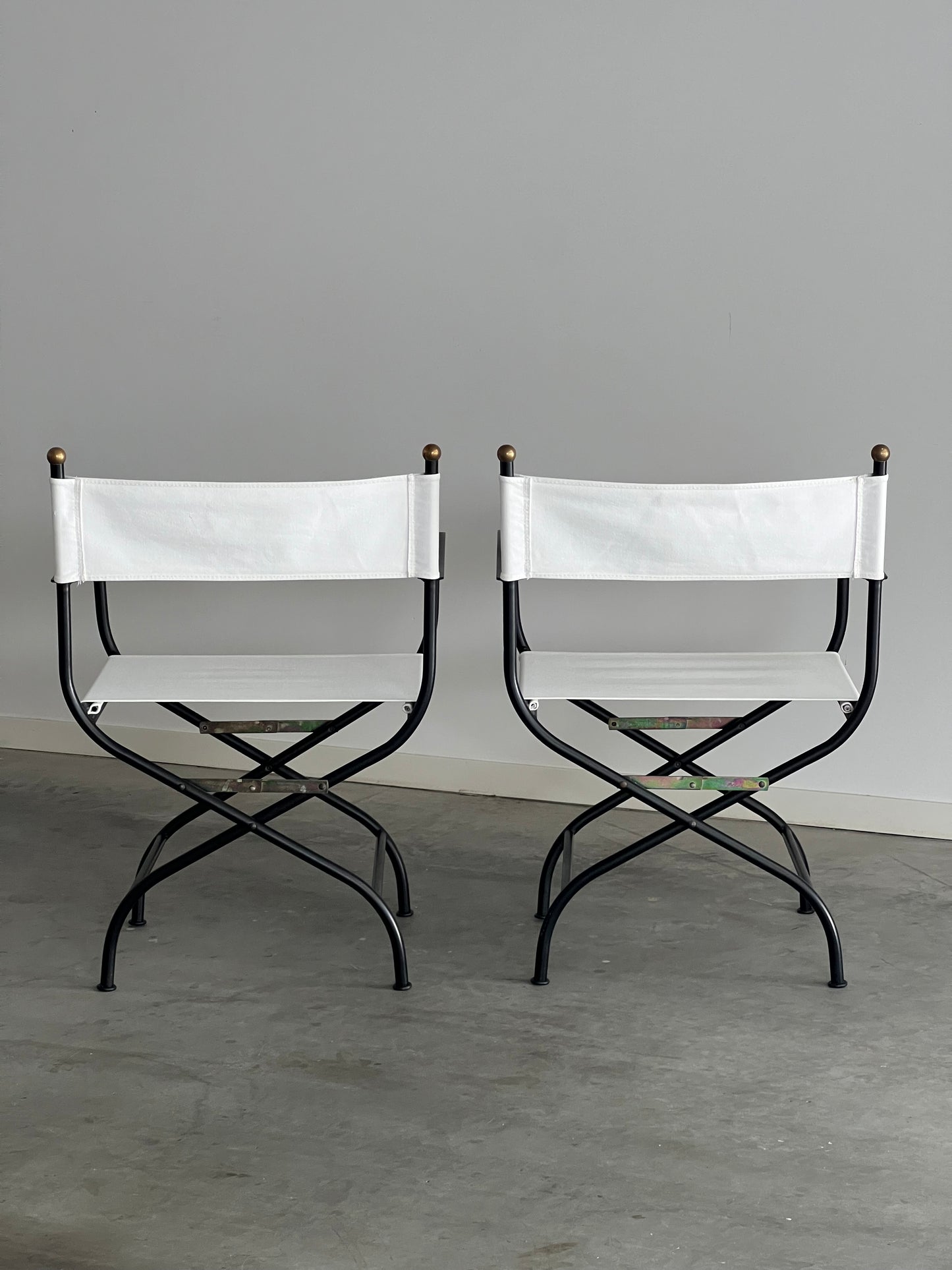 - Wrought Iron Style Director Chair - Two Available