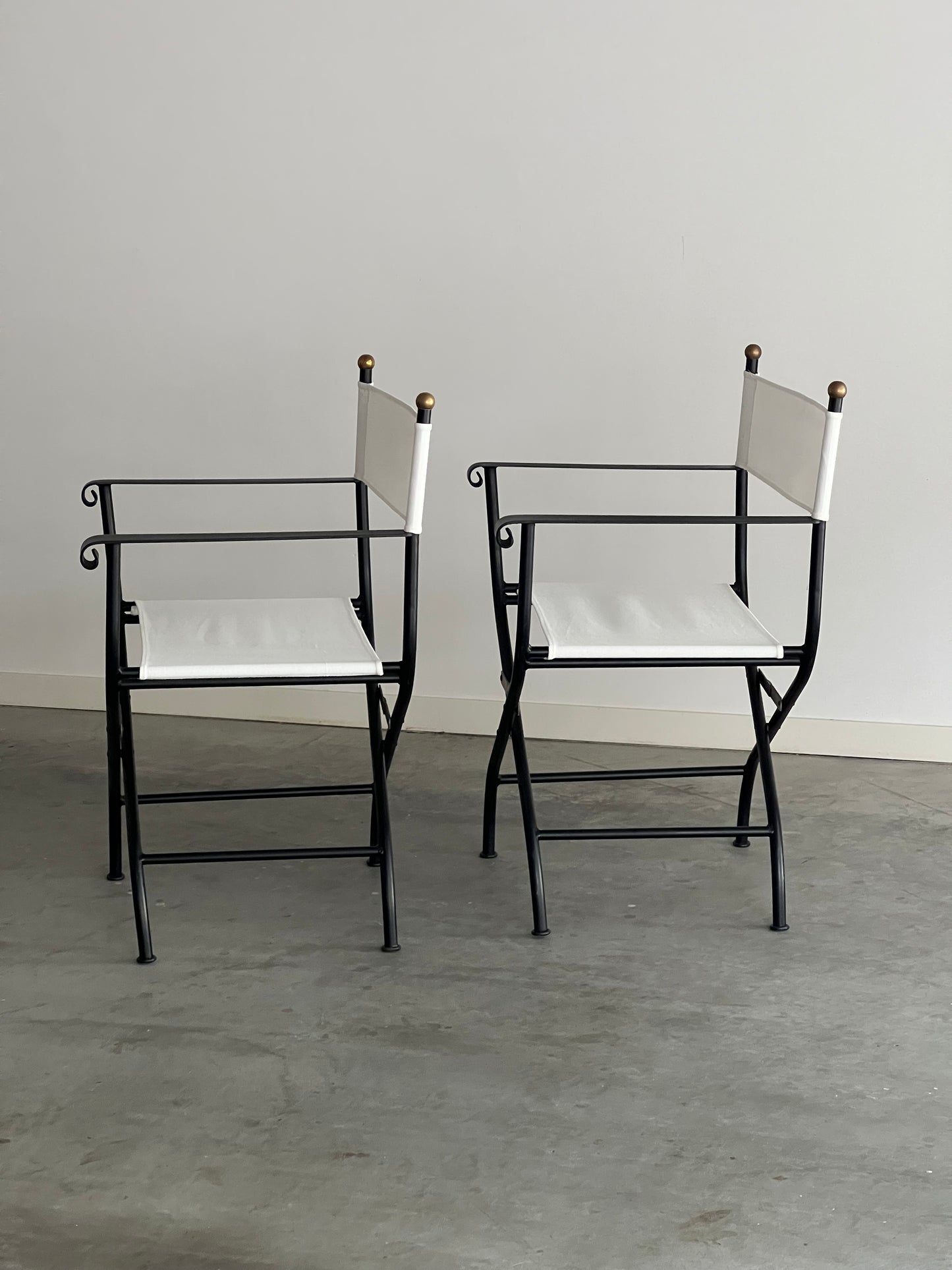- Wrought Iron Style Director Chair - Two Available
