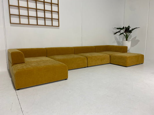 - Six Piece Mustard Modular Sofa