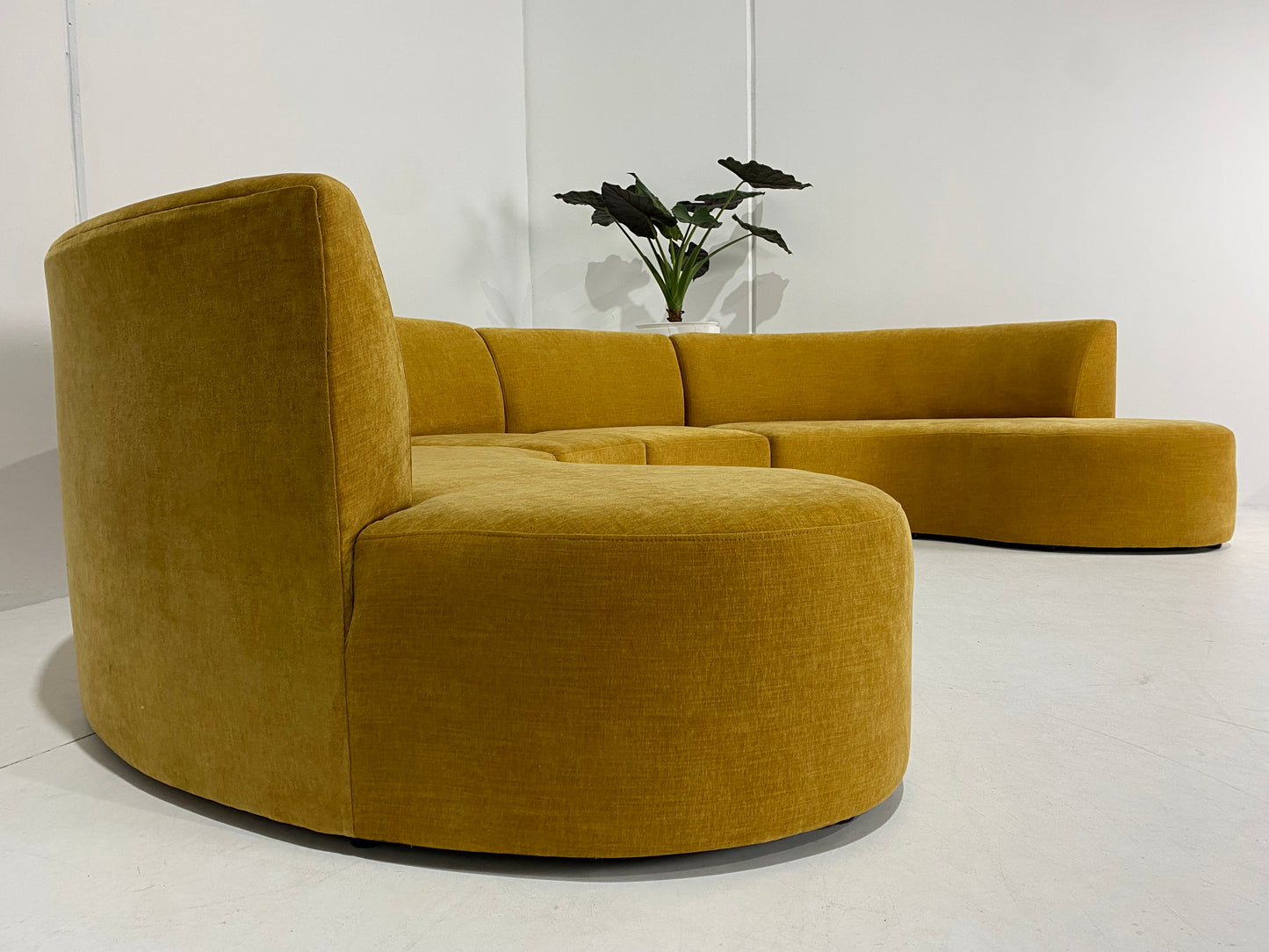 - Mustard Four Piece Curved Sofa Set