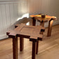 Set of Two Brutalist Oak Side Tables