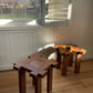 Set of Two Brutalist Oak Side Tables