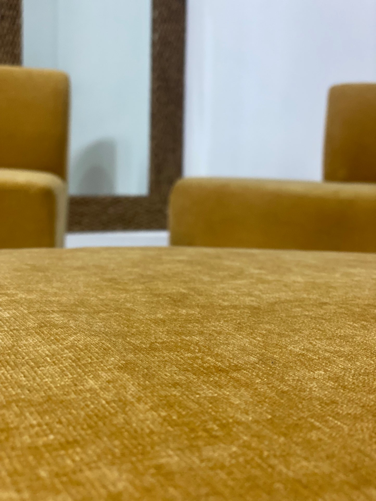 - Mustard Four Piece Curved Sofa Set