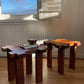Set of Two Brutalist Oak Side Tables