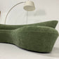- Vintage Curved Moss Green Sofa