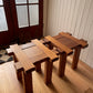 Set of Two Brutalist Oak Side Tables
