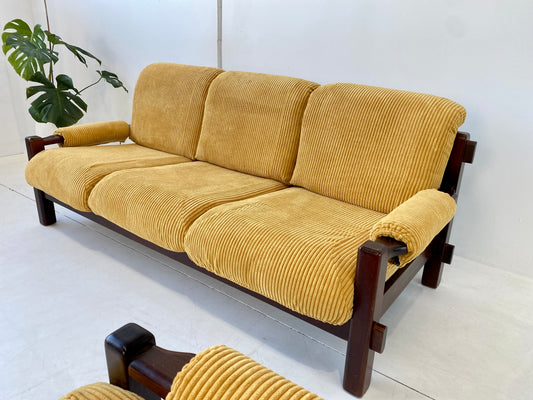 - Corduroy Three-Seater Sofa