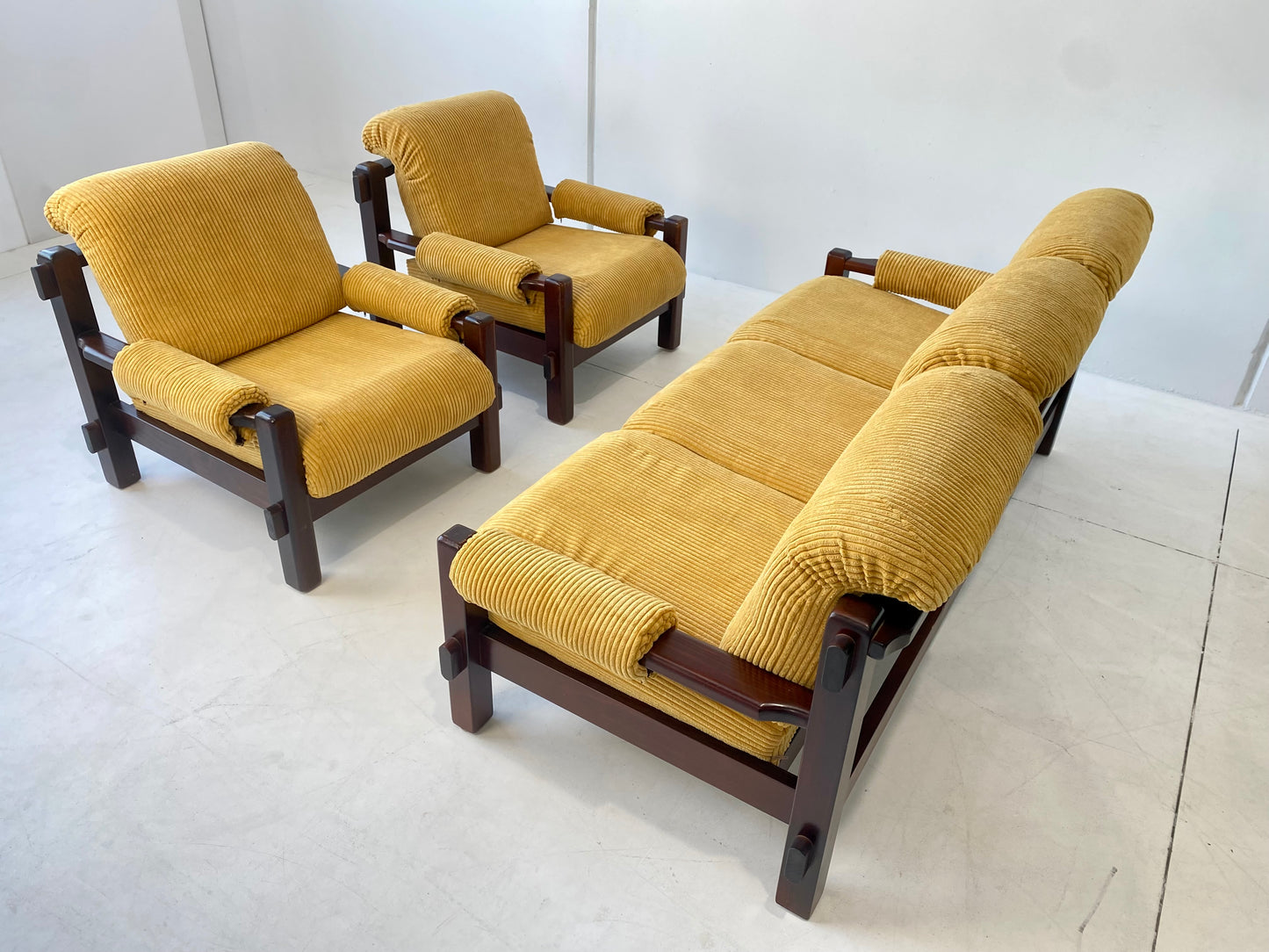 - Corduroy Three-Seater Sofa