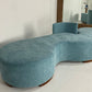 - Sky Blue Curved Sofa