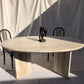 Vintage Oval Travertine Dining Table