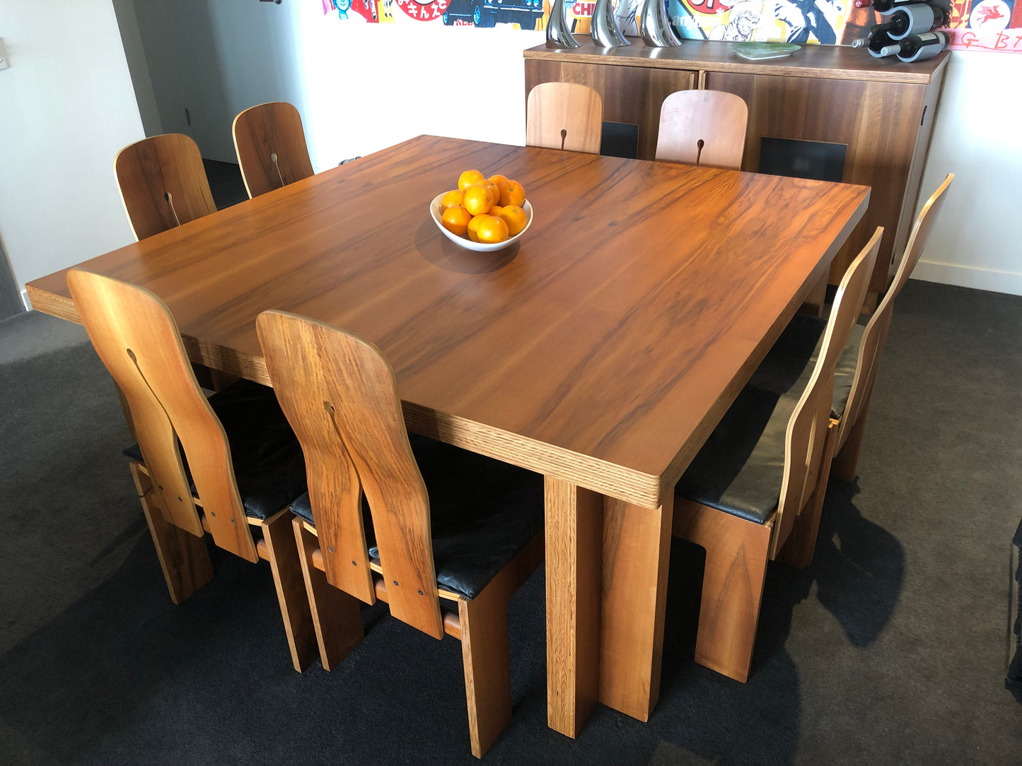 Carlo Scarpa for Bernini Ten Piece Dining Suite - Table, Chairs & Credenza