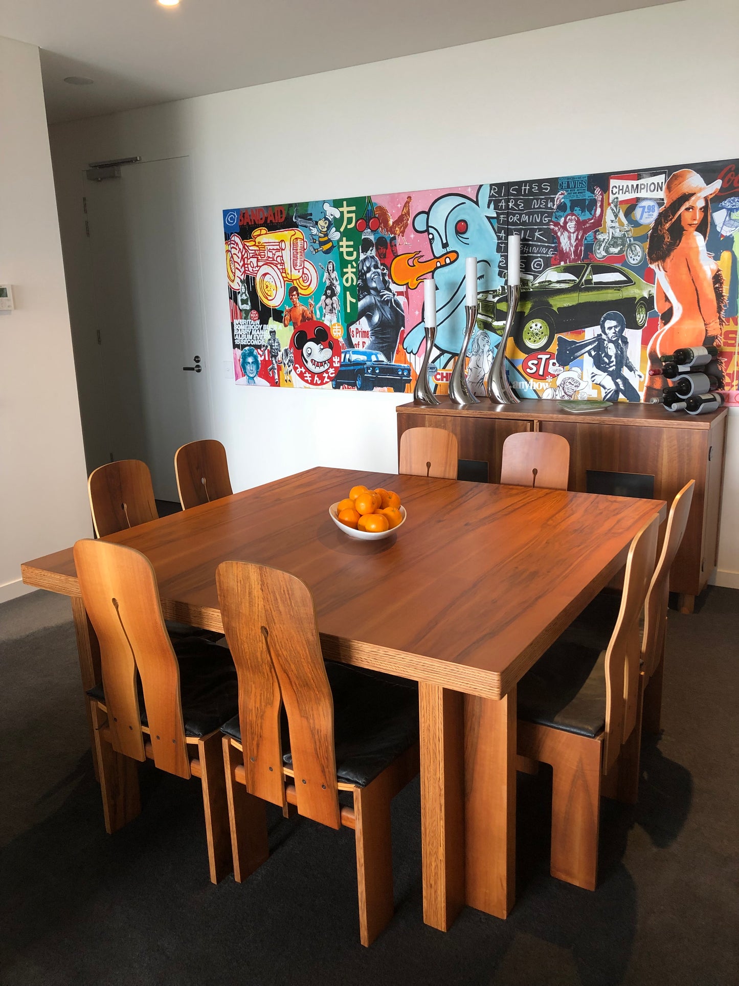 Carlo Scarpa for Bernini Ten Piece Dining Suite - Table, Chairs & Credenza