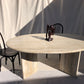 Vintage Oval Travertine Dining Table