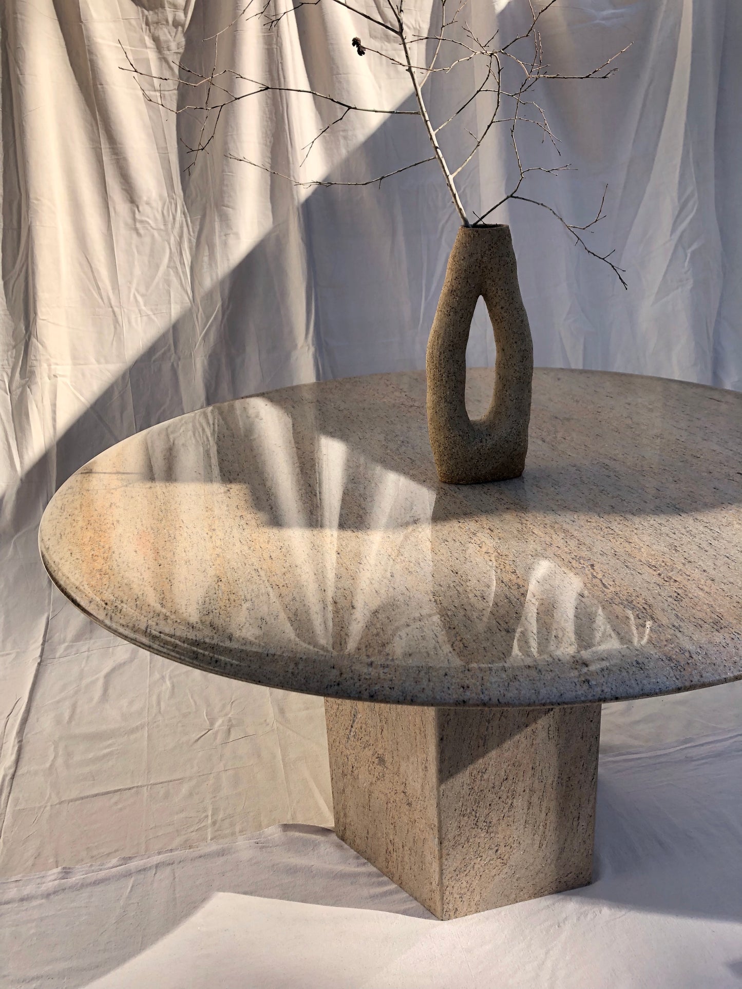 Vintage Round Granite Dining Table