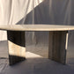Vintage Oval Travertine Dining Table