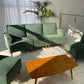 - Green Corduroy Mid Century Corduroy Sofa Set