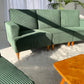 - Green Corduroy Mid Century Corduroy Sofa Set