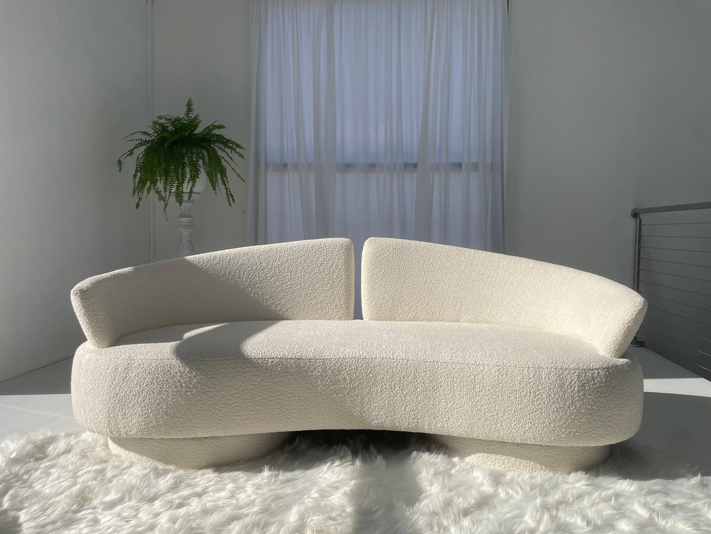 Bouclé Curved Sofa
