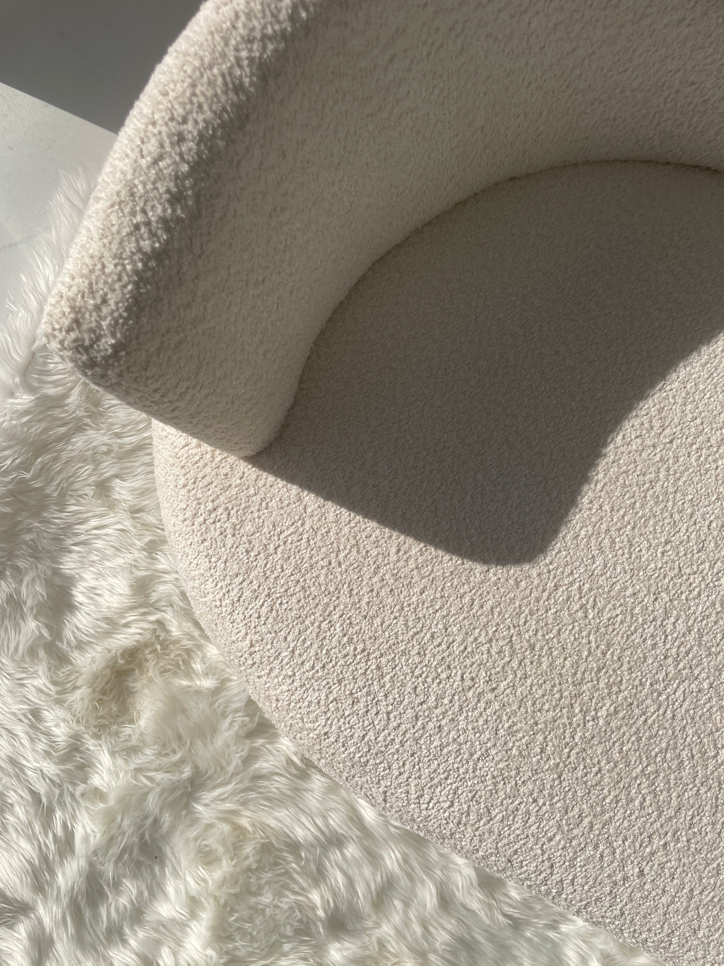 Bouclé Curved Sofa