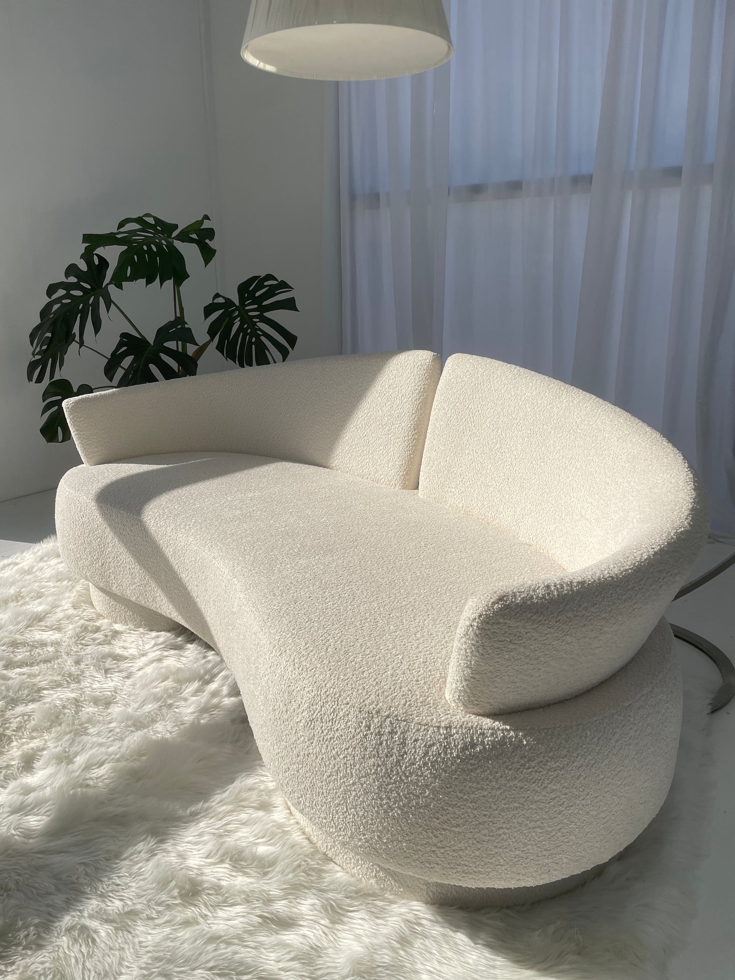 Bouclé Curved Sofa