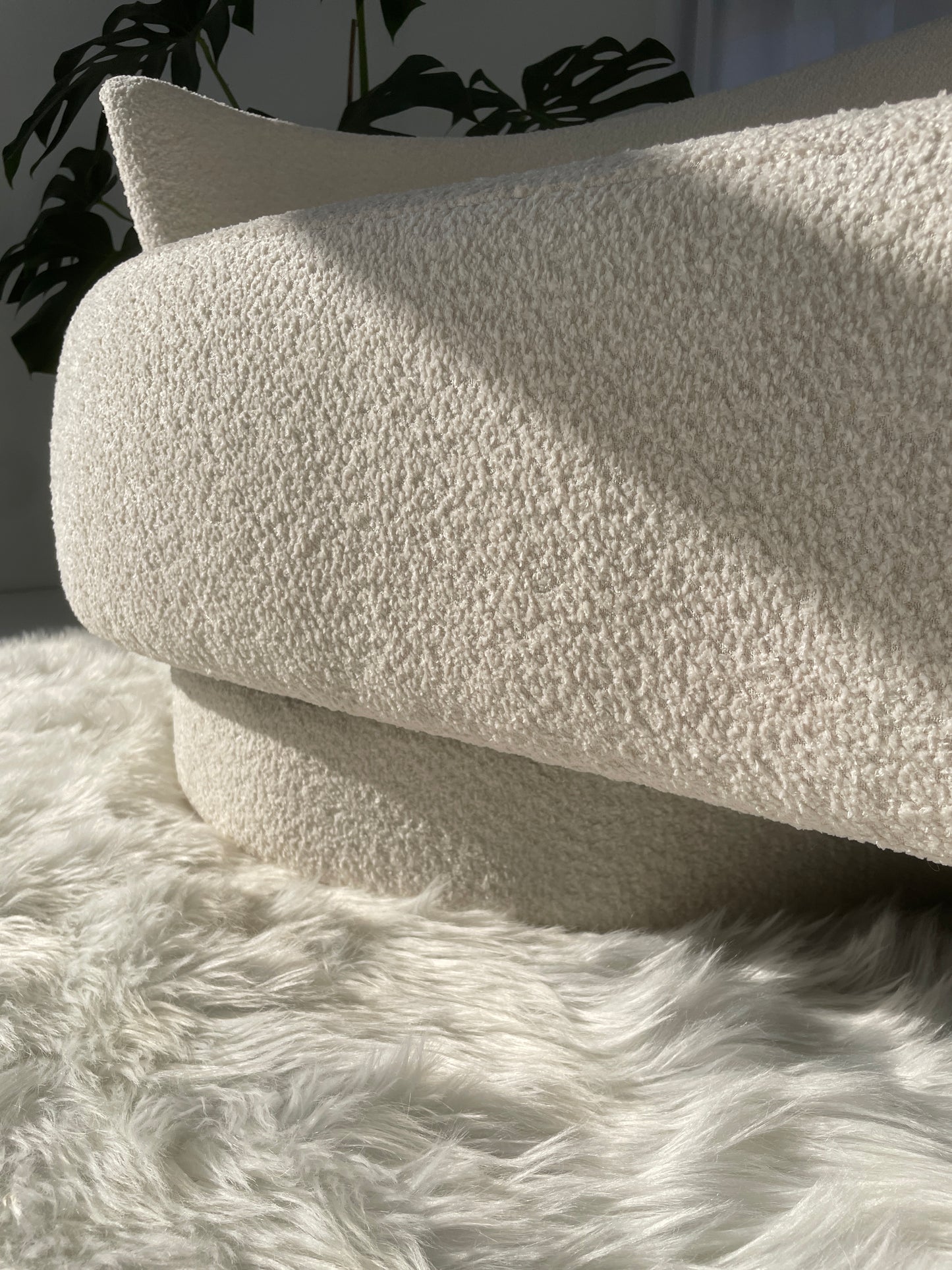 Bouclé Curved Sofa