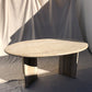 Vintage Oval Travertine Dining Table