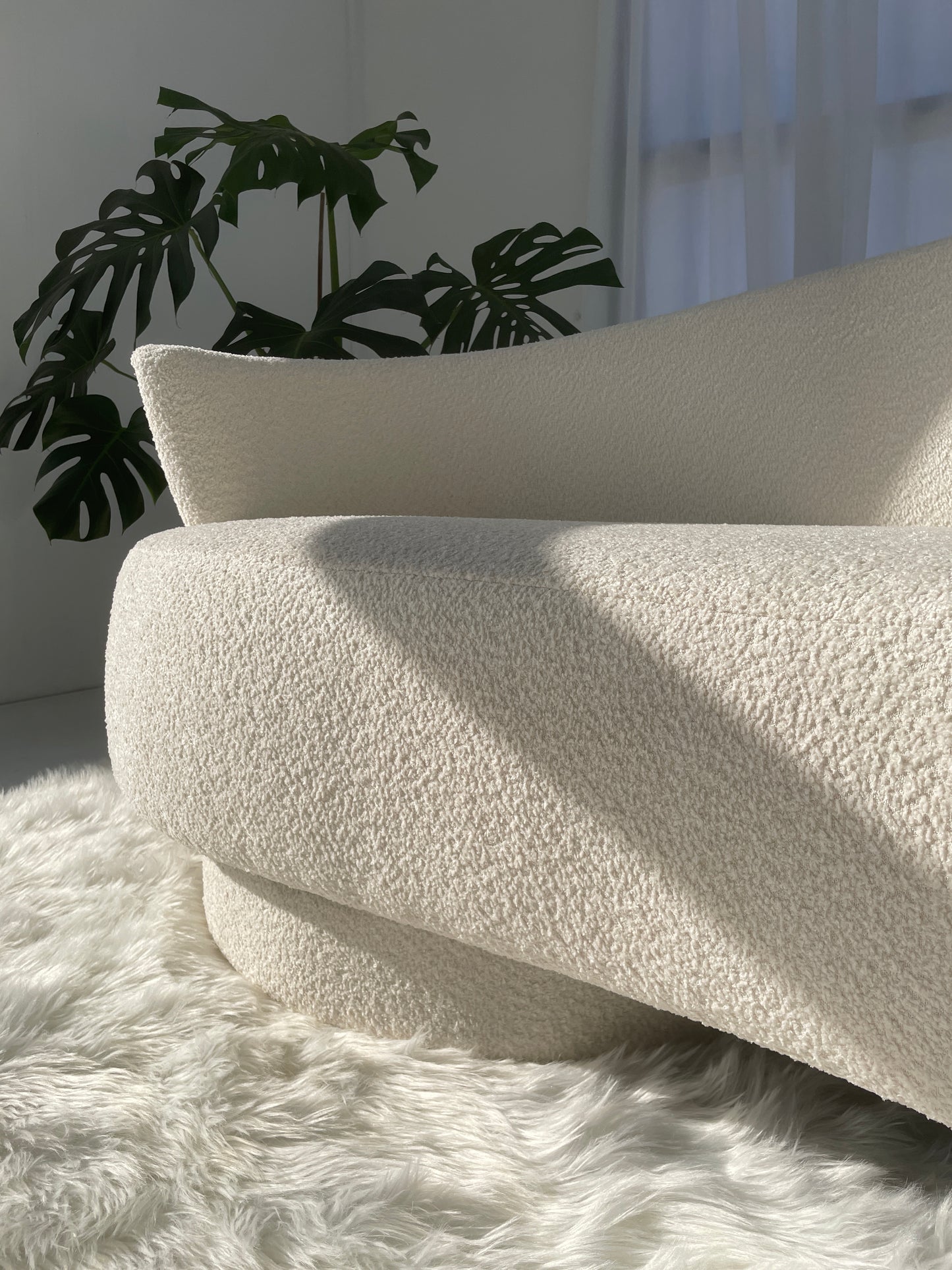 Bouclé Curved Sofa