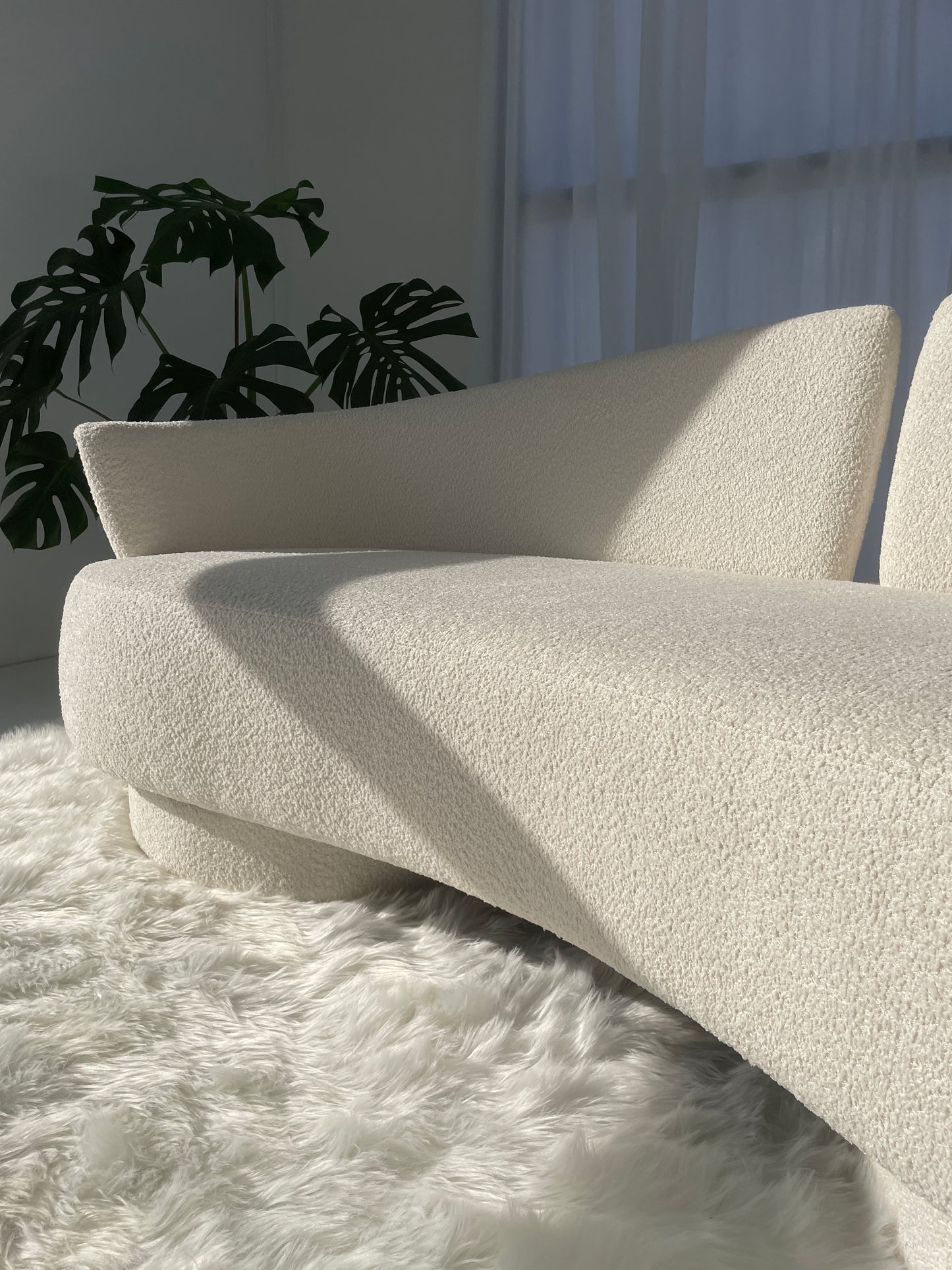 Bouclé Curved Sofa