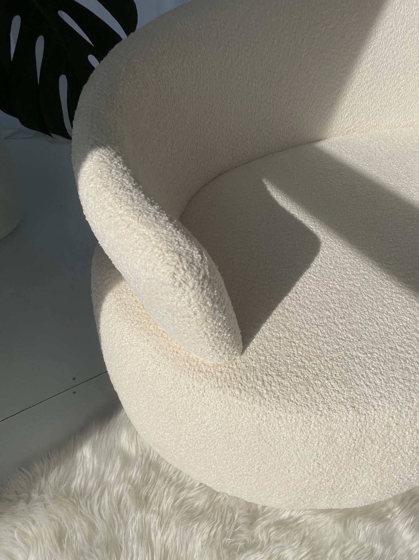 Bouclé Curved Sofa