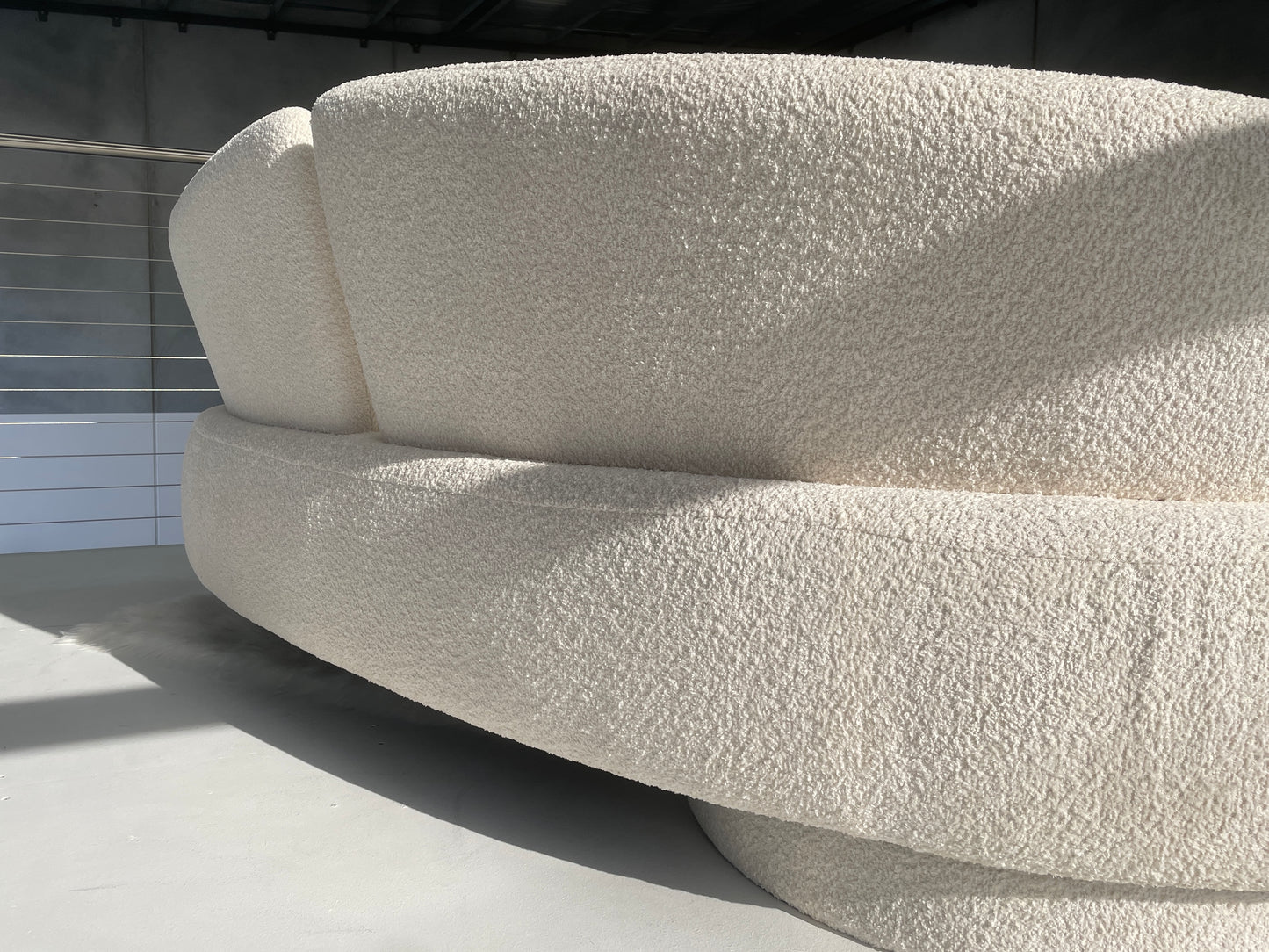 Bouclé Curved Sofa