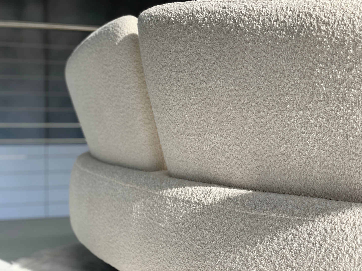 Bouclé Curved Sofa