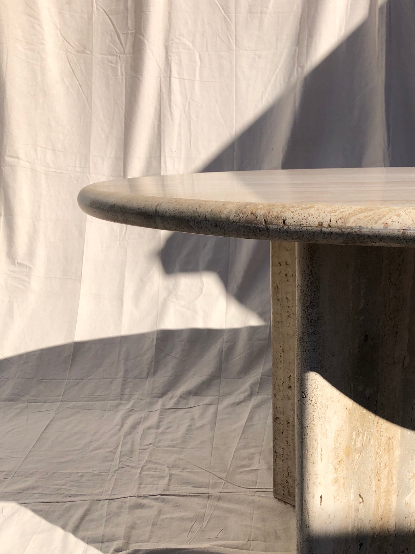 Vintage Oval Travertine Dining Table