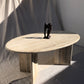 Vintage Oval Travertine Dining Table