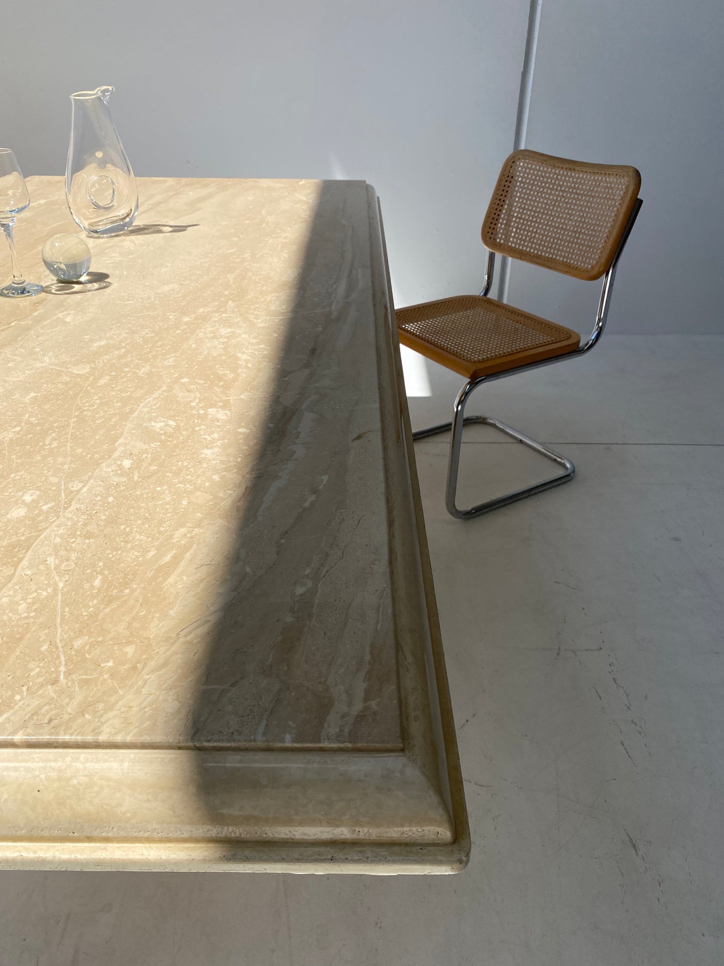 Large Polished Italian Marble Dining Table